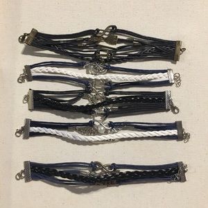 Lot of 5 Layered Bracelets Leather